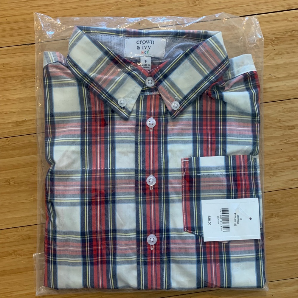 Crown and Ivy Kids Plaid Button Up Shirt